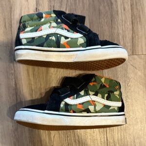 Vans Kids Green and Black Camouflage Sneakers